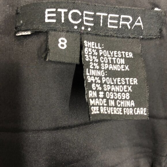 Etcetera Black Embroidered Beaded Crinkle Glam Lined A-Line Skirt Sz 8 - Picture 13 of 14